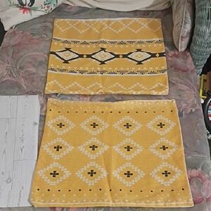 2 Yellow Zippered Pillow Shams